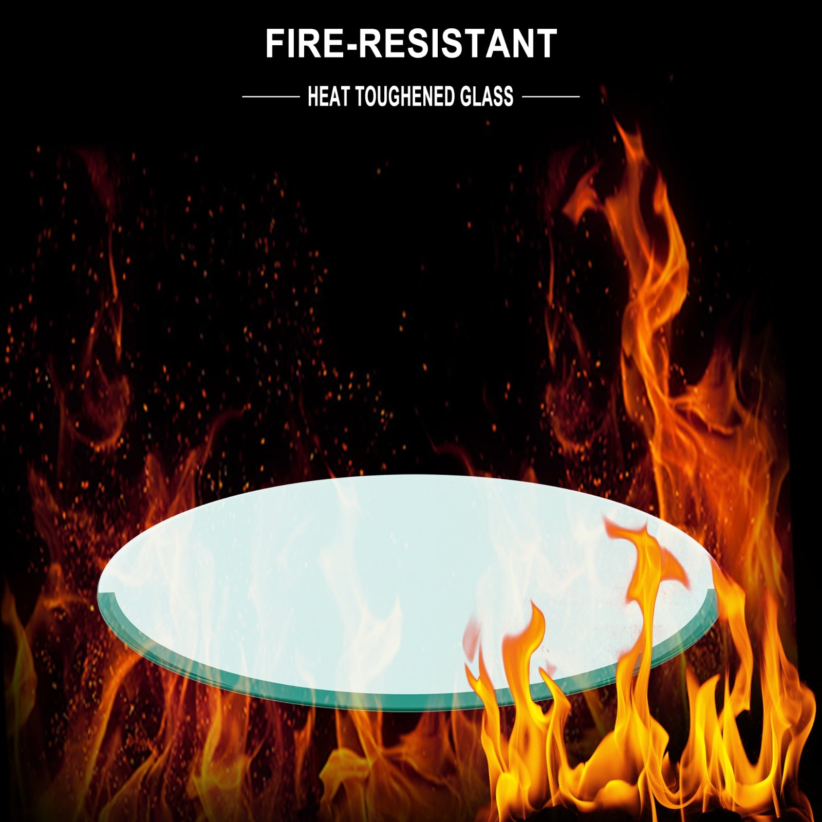 20-Inch Round Tempered Glass Tabletop-Clear 1/4 Think