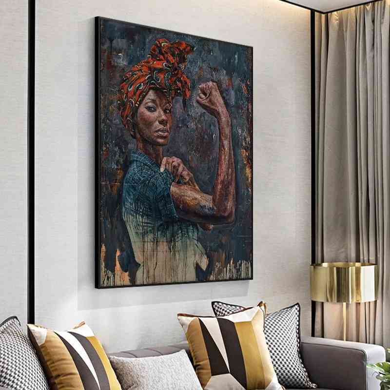 African Strong Woman Wall Art Canvas