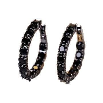 Black Fully Diamond-studded Earrings