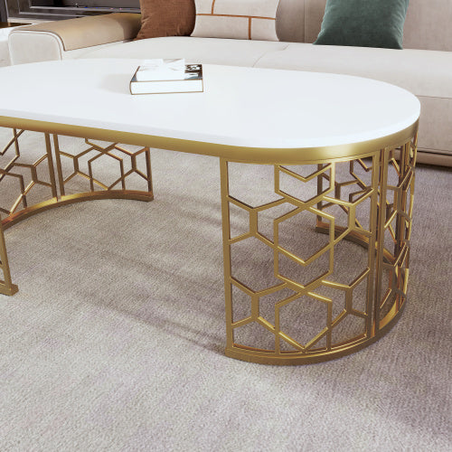 Oval Shaped Coffee Table for Living Room