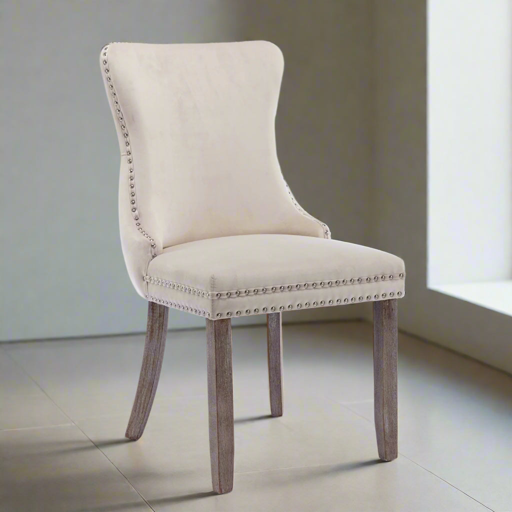 Upholstered Wingback Accent Chair with Nailhead Detail