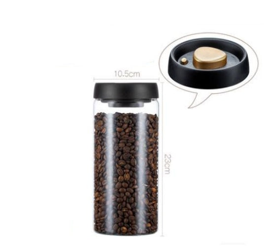 Coffee Beans Vacuum Sealed Tank Transparent Glass Food Storage