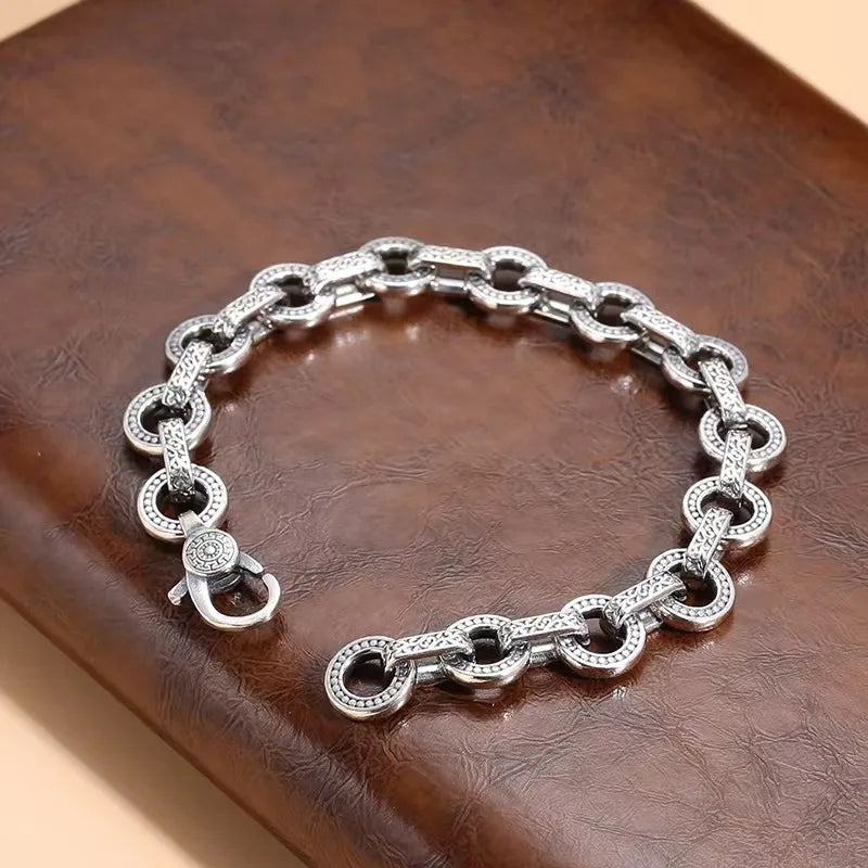 925 Sterling Silver Men's Bracelet-Solid Chain Design